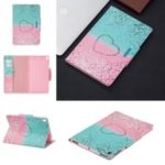 Pattern Printing Wide Clasp Stand Wallet Leather Tablet Case for Ipad Air (2013)/Air 2 / Ipad Pro 9.7 (2016) / Ipad 9.7 (2017)/(2018) – Heart