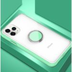 SULADA Enjoy Series Matte PC back + Silicone Frame + Metal Ring Holder Kickstand Phone Case for iPhone 11 Pro Max – Light Green