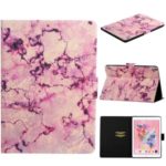 Pattern Printing Leather Stand Tablet Casing with Card Holder for iPad 10.2 (2019) – Purple Marble