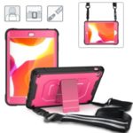 360° Shockproof Kickstand PC + TPU Tablet Combo Case [with Shoulder Strap] for iPad Mini/Mini 2/Mini 3 – Pink