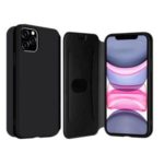 Skin-like Liquid Latex Flip Phone Case for iPhone 11 Pro Max 6.5 inch – Black