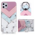 Marble Pattern IMD TPU Phone Cover + Finger Ring Kickstand for iPhone 11 Pro 5.8 inch – Style A