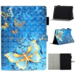 Pattern Printing Light Spot Decor Leather Wallet Stand Tablet Shell for iPad 10.2 (2019) – Gold Butterflies
