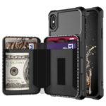 Zipper Wallet Leather Cover Phone Case for Apple iPhone XS Max 6.5 inch – Black