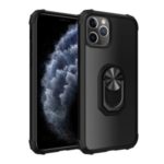 Ring Holder Kickstand Acrylic TPU Hybrid Phone Case for iPhone 11 Pro Max 6.5 inch – Black