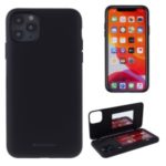 MERCURY GOOSPERY Auto-absorbed Plastic+TPU Phone Case with Card Holder Mirror for iPhone 11 Pro Max 6.5-inch – Black