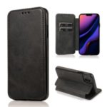 Knight Series Auto-absorbed Dual Card Slots Leather Stand Cover for iPhone 11 Pro 5.8 inch – Black