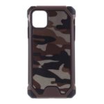 Camouflage Leather Coated PC TPU Protective Phone Cover Case for iPhone 11 Pro 5.8-inch – Brown