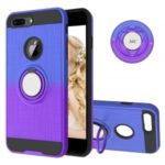 Finger Ring Kickstand Gradient Color Detachable TPU + PC Hybrid Case for iPhone 8 Plus/7 Plus/6s Plus/6 Plus (Built-in Metal Sheet) – Blue / Purple