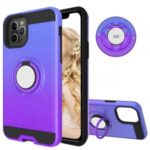 Finger Ring Kickstand Gradient Color Detachable TPU + PC Hybrid Case for iPhone 11 Pro 5.8 inch (Built-in Metal Sheet) – Blue / Purple