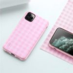 Scottish Series Grid Texture TPU + PC + Split Leather Hybrid Case for iPhone 11 Pro Max 6.5 inch – Pink