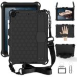 Honeycomb Texture PC + Silicone Tablet Hybrid Shell with Shoulder Strap for iPad 10.2 (2019)/iPad Pro 10.5-inch (2017)/iPad Air 10.5 inch (2019)  – Black