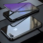 Blue Devil Series Magnetic Metal Frame + Double-sided Tempered Glass Anti-blue-ray Cover for iPhone 7/8 4.7 inch – Black