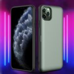 PC + TPU Combo Card Slot Case with Mirror Magnetic Holder Metal Sheet for iPhone 11 Pro Max 6.5 inch – Army Green