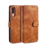 DG.MING Retro Wallet Leather Stand Case for Samsung Galaxy A70s – Light Brown