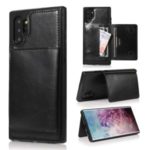 EARL Series PU Leather + TPU Multiple Card Slots Stand Phone Casing for Samsung Galaxy Note 10 Plus / Note 10 Plus 5G – Black