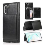 EARL Series PU Leather + TPU Multiple Card Slots Stand Phone Casing for Samsung Galaxy Note 10 / Note 10 5G – Black