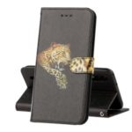 Pattern Printing Silk Texture Wallet Stand Leather Case for Samsung Galaxy M10 – Black