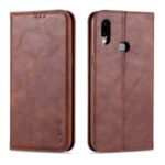 AZNS Retro Style PU Leather Card Holder Case for Samsung Galaxy A10s – Coffee
