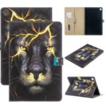 Pattern Printing Wallet Stand Leather Table Case for Samsung Galaxy Tab S5e SM-T720 – Lion