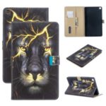 Pattern Printing Wallet Stand Flip Leather Case for Samsung Galaxy Tab A 8.0 Wi-Fi (2019) SM-T290/T295 – Lion