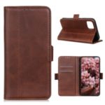 PU Leather Wallet with Card Slots Mobile Case for Samsung Galaxy A51 – Coffee