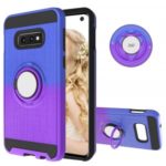 Finger Ring Kickstand Gradient Color Detachable TPU + PC Hybrid Case for Samsung Galaxy S10e (Built-in Metal Sheet) – Blue / Purple
