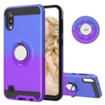 Finger Ring Kickstand Gradient Color Detachable TPU + PC Hybrid Shell for Samsung Galaxy M10/A10 (Built-in Metal Sheet) – Blue / Purple