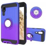 For Samsung Galaxy A2 Core Gradient Color 2 in 1 360 Degree Ring Kickstand Covering – Blue/Purple
