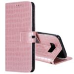 Crocodile Texture Wallet Leather Stand Phone Cover with Strap for Samsung Galaxy S8 Plus – Rose Gold