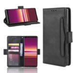 Wallet Stand Leather Protective Phone Case for Sony Xperia 5 – Black