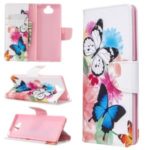 Pattern Printing Wallet Stand Flip Leather Phone Case for Sony Xperia 8 – Beautiful Butterfly