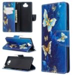 Pattern Printing Wallet Stand Leather Phone Cover for Sony Xperia 8 – Blue Butterfly