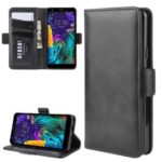 Magnet Adsorption Leather Wallet Phone Cover Case for LG K30 (2019) – Black