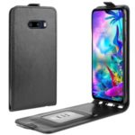 Crazy Horse Vertical Flip Leather Phone Cover for LG G8X ThinQ – Black