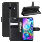 Litchi Skin Leather Stand Wallet Stylish Case for LG G8X ThinQ – Black