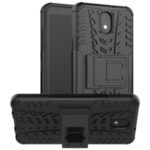 Anti-slip PC + TPU Hybrid Case with Kickstand for LG K30 (2019) – Black