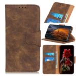 Retro PU Leather Wallet Shell Cover for LG K40S – Coffee