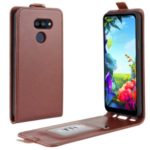Crazy Horse Vertical Leather Phone Case with Card Slot for LG K40S – Brown