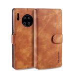 DG.MING Retro Style Wallet Leather Stand Case for Huawei Mate 30 Pro – Brown