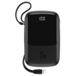 BASEUS 10000mAh Power Bank 3A Fast Charging Dual USB Ports 2-in-1 Portable Charger – Black