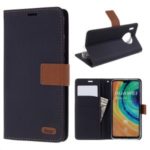 ROAR Twill Grain Leather Wallet Case for Huawei Mate 30 Pro – Black