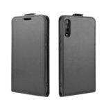 Crazy Horse Leather Vertical Case with Card Slot for Huawei Enjoy 10 – Black