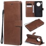 Solid Color Wallet Leather Stand Case for Huawei Mate 30 – Brown