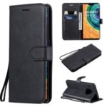 Solid Color Wallet Leather Stand Mobile Phone Case for Huawei Mate 30 Pro – Black
