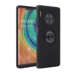 Finger Ring Kickstand TPU + PC Combo Case for Huawei Mate 30 Pro (Built-in Metal Sheet) – All Black