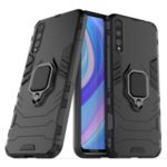 Cool Guard Ring Holder Kickstand PC+TPU Shell Case for Huawei Enjoy 10s – Black