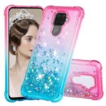 Gradient Glitter Powder Quicksand TPU Phone Case for Huawei Mate 30 Lite/nova 5i Pro – Rose / Baby Blue