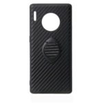 For Huawei Mate 30 Pro PU Leather+TPU Shell – Black Carbon Fiber Texture
