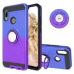 Finger Ring Kickstand Gradient Color Detachable TPU + PC Combo Case for Huawei P Smart (2019)/Honor 10i/P Smart+ 2019/Enjoy 9s – Blue / Purple